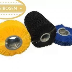 Flexible spiral brush industrial cleaning nylon roller black and white aluminum base