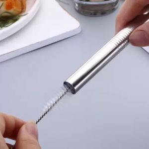 Small Nylon Test Vial Bottle Stainless Steel Straw Cleaning Brush